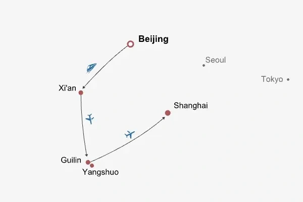 10 Days Private Tour of Beijing - Xi'an - Guilin - Yangshuo - Guilin - Shanghai