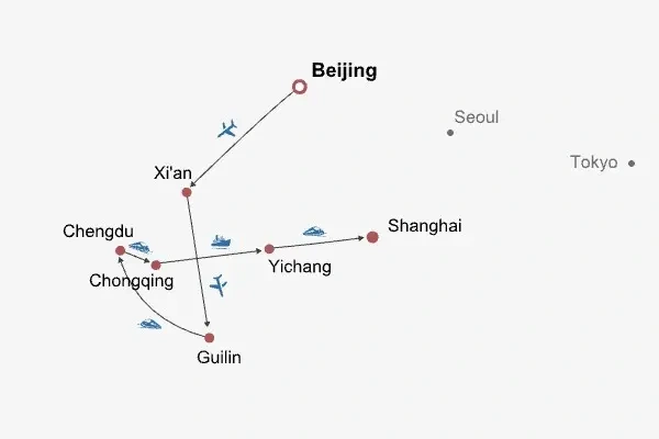 15 Days Small Group Tour of Beijing - Xi'an - Guilin - Chengdu - Chongqing - Yangtze River Cruise - Yichang - Shanghai