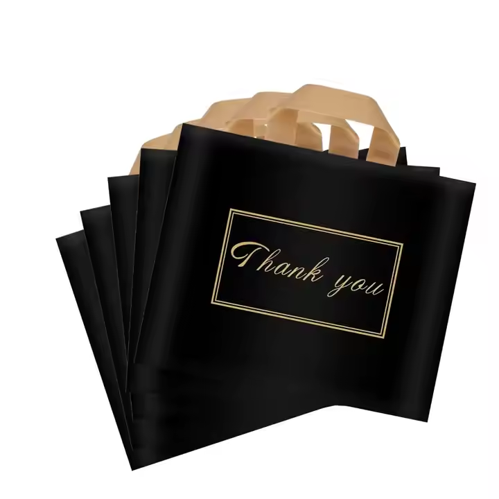 Thank You Bags Plastic Boutique Shopping Bags For Small Businesses Large Thick Bulk Merchandise Gift Bags With Soft Loop H