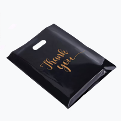 Reusable Plastic Shopping Bags with Die Cut Handles Boutique Bags for Small Business Retail Thank You Merchandise Bags