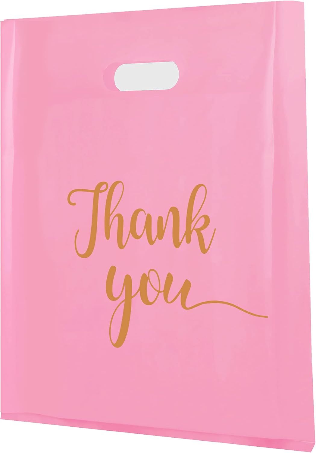 Custom Logo Printed Plastic Carry Bag Thank You Die Cut Handle Carry Shopping Packaging Bags for Boutique Retail Shopping