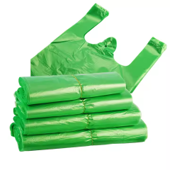 Custom Logo Disposable Shoes Clothing Plastic Shopping T-shirt Bag Plastic Vest Carrier Bags