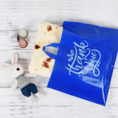 Custom Tote Plastic Shopping Bags Poly Bag Soft Loop Handles LDPE HDPE Tote Plastic Bag With Your Own Logo for Clothing