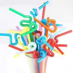 Colorful Plastic Drinking Straws Disposable Straws Bendy Flexible Plastic Straws for Party Favor Business Kids