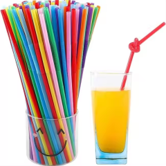 Colorful Plastic Drinking Straws Disposable Straws Bendy Flexible Plastic Straws for Party Favor Business Kids