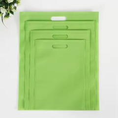 Eco-friendly Biodegradable Custom Polypropylene Die Cut Bags Non Woven Fabric Shopping Gift Bags