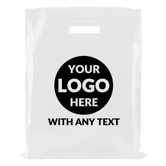 Custom Die Cut Plastic Bags Biodegradable Plastic Shopping Bags with Handles Die Cut Handle Bags Bulk for Grocery Business