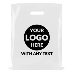 Custom Die Cut Plastic Bags Biodegradable Plastic Shopping Bags with Handles Die Cut Handle Bags Bulk for Grocery Business