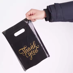 Factory Price Wholesale Die Cut Handle Bag LDPE Reusable Custom Thank You Plastic Shopping Bag for Small Business