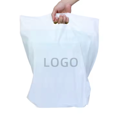 Custom Die Cut Plastic Bags Biodegradable Plastic Shopping Bags with Handles Die Cut Handle Bags Bulk for Grocery Business