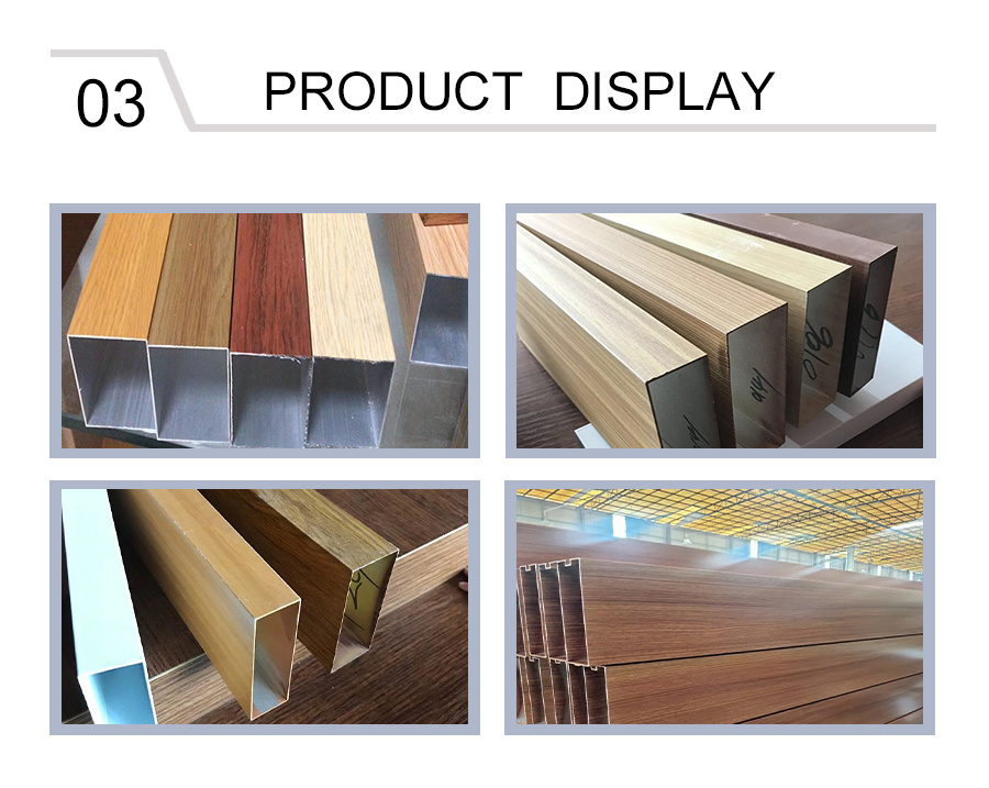 Wood grain aluminum alloy rectangular tube