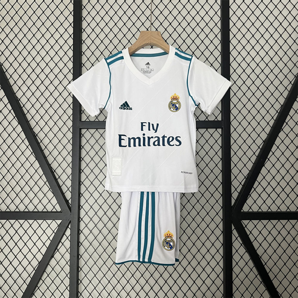 Retro Real Madrid 17/18 home jersey Kid Kits Size 16-28