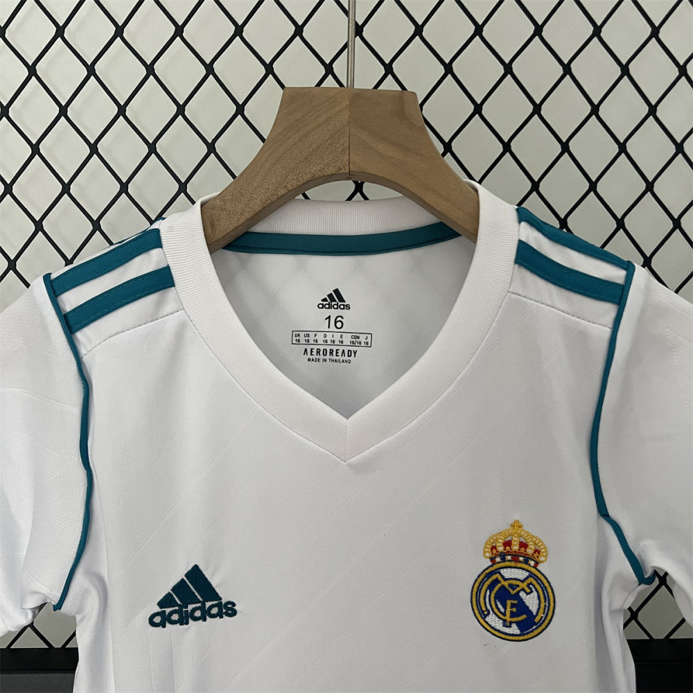 Retro Real Madrid 17/18 home jersey Kid Kits Size 16-28