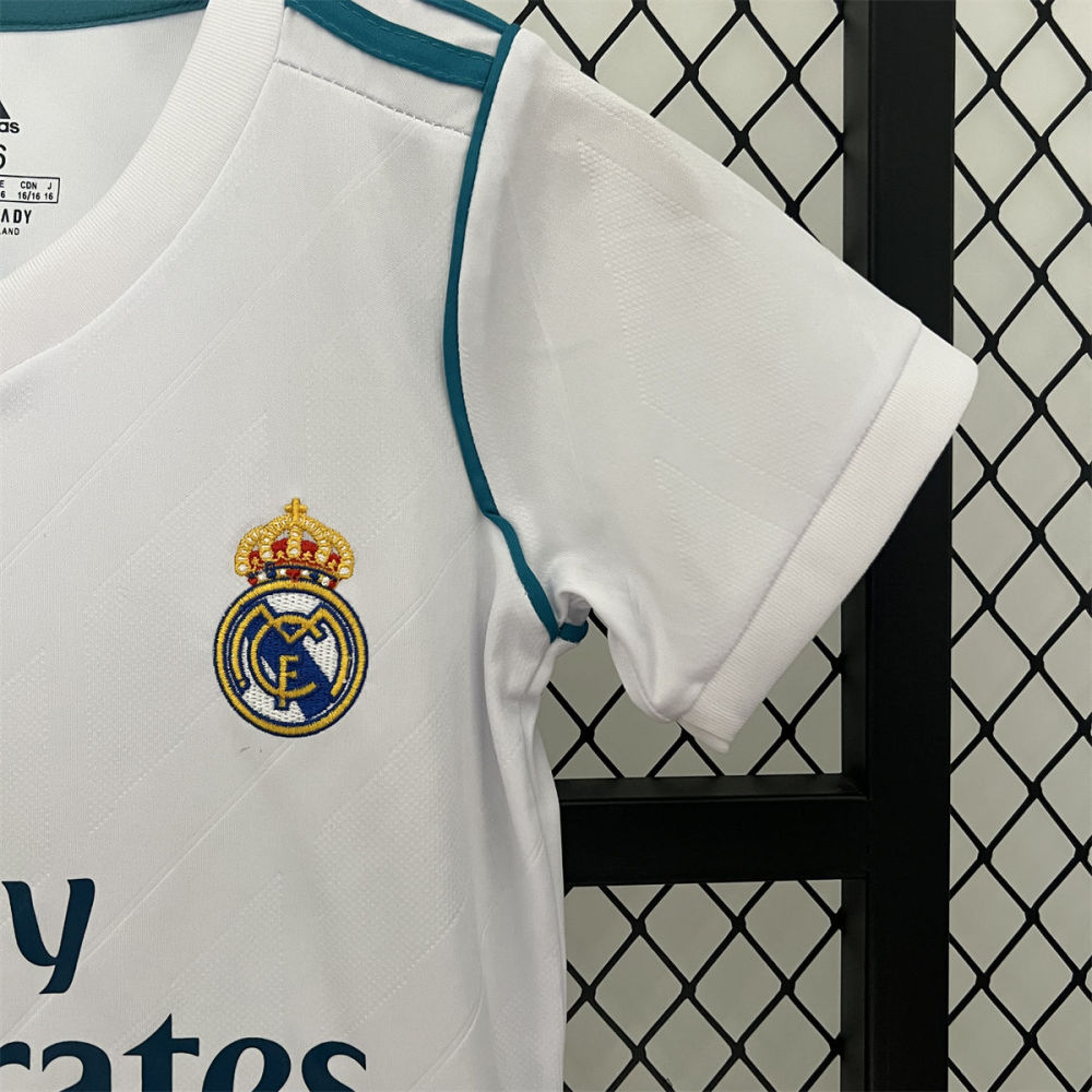 Retro Real Madrid 17/18 home jersey Kid Kits Size 16-28