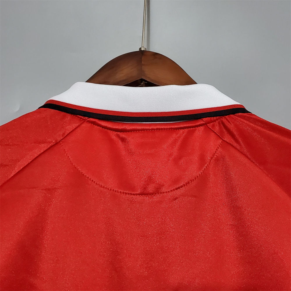 Retro Manchester United 99/00 long-sleeved Champions League version home jersey Fan Version