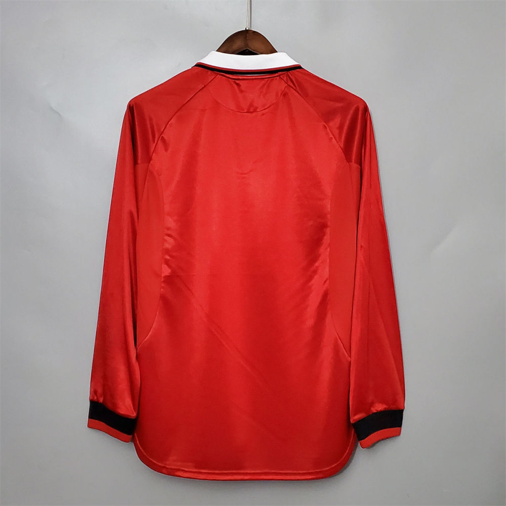 Retro Manchester United 99/00 long-sleeved Champions League version home jersey Fan Version