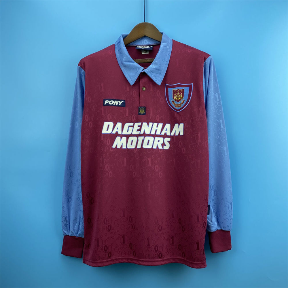 Retro West Ham United 95/97 home long sleeve jersey Fan Version