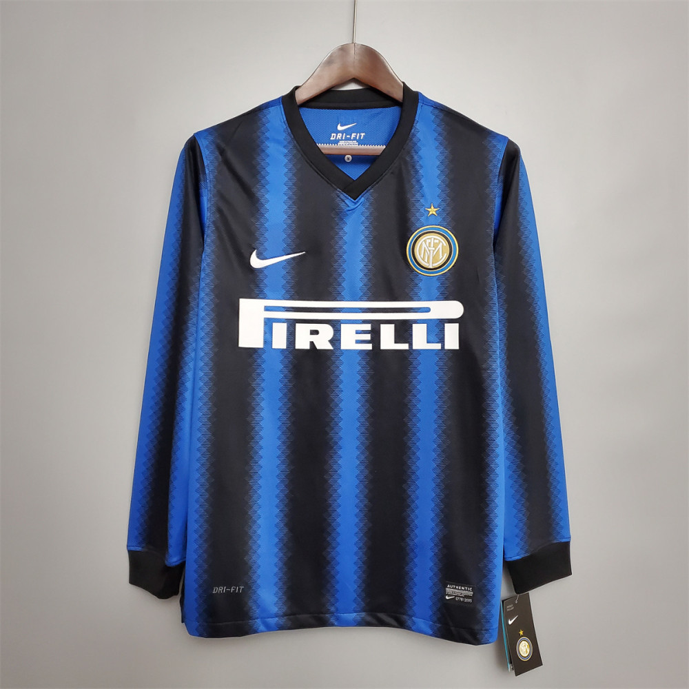 Retro Inter Milan 10/11 long-sleeved home jersey Fan Version