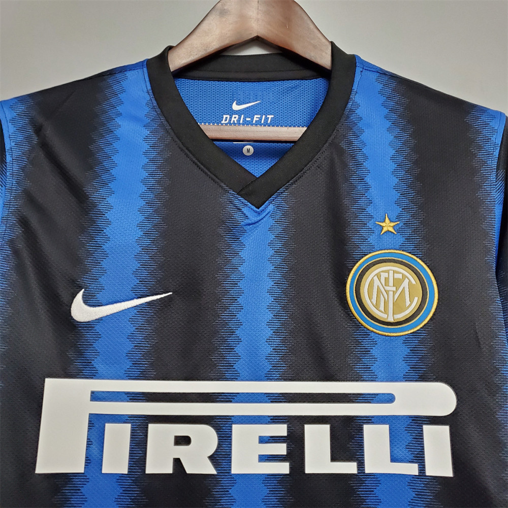 Retro Inter Milan 10/11 long-sleeved home jersey Fan Version