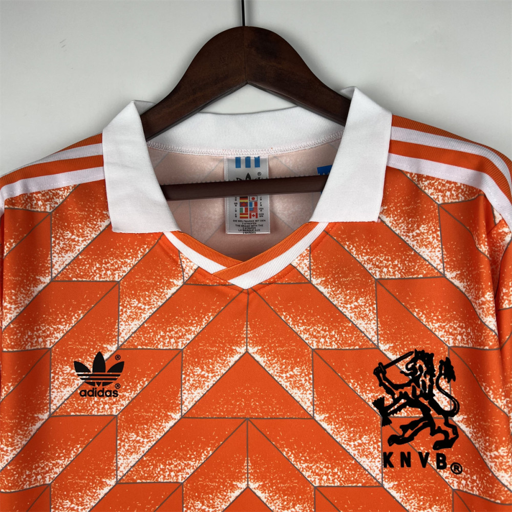 Retro Netherland 1988 Holland Home Long Sleeve jersey Fan Version