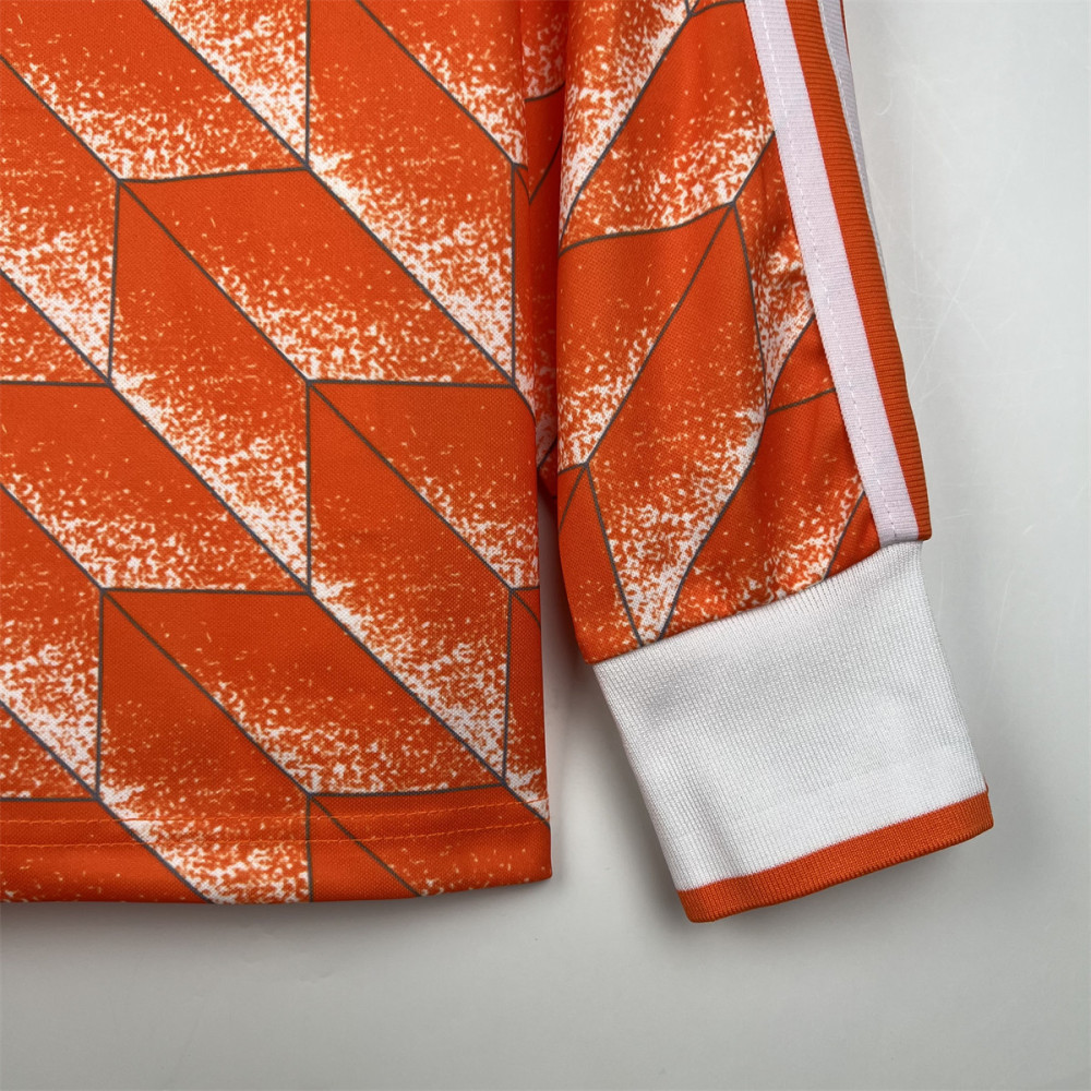 Retro Netherland 1988 Holland Home Long Sleeve jersey Fan Version