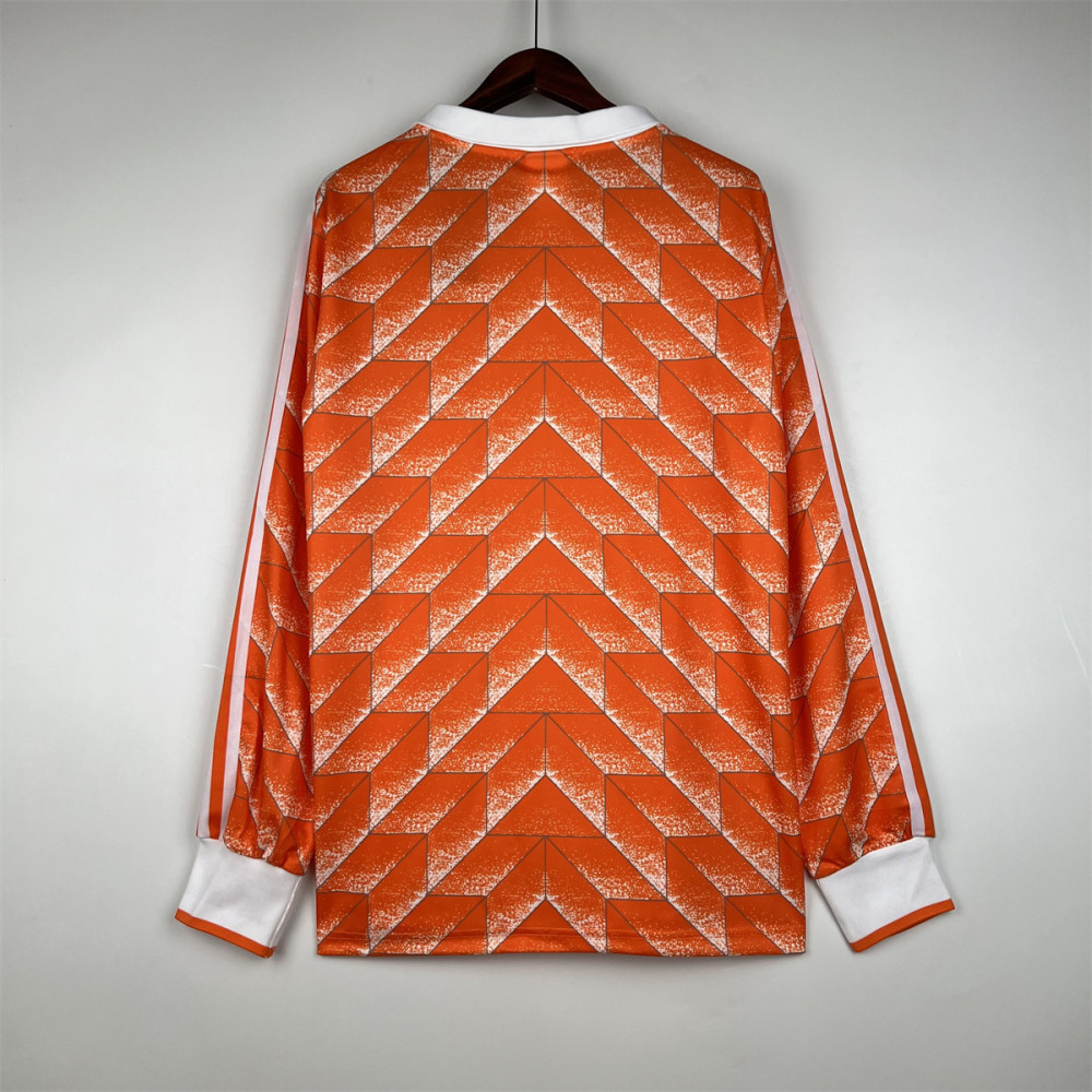 Retro Netherland 1988 Holland Home Long Sleeve jersey Fan Version