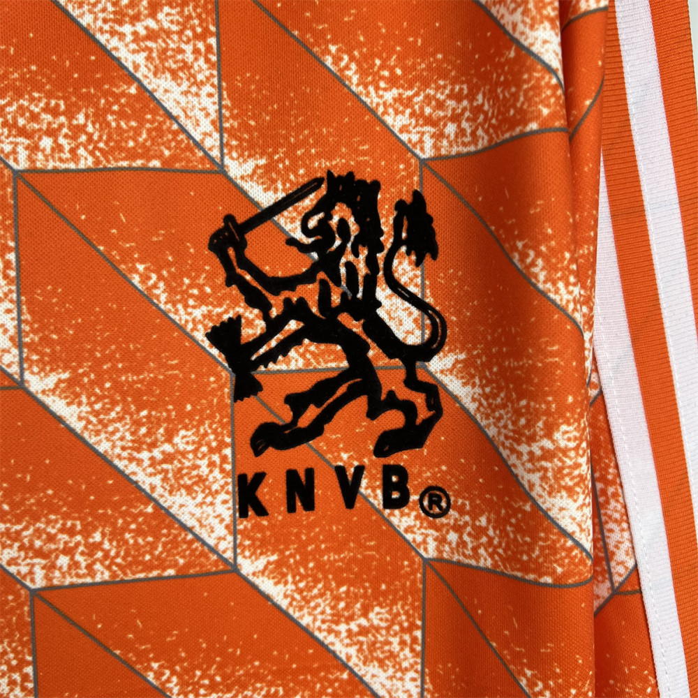 Retro Netherland 1988 Holland Home Long Sleeve jersey Fan Version
