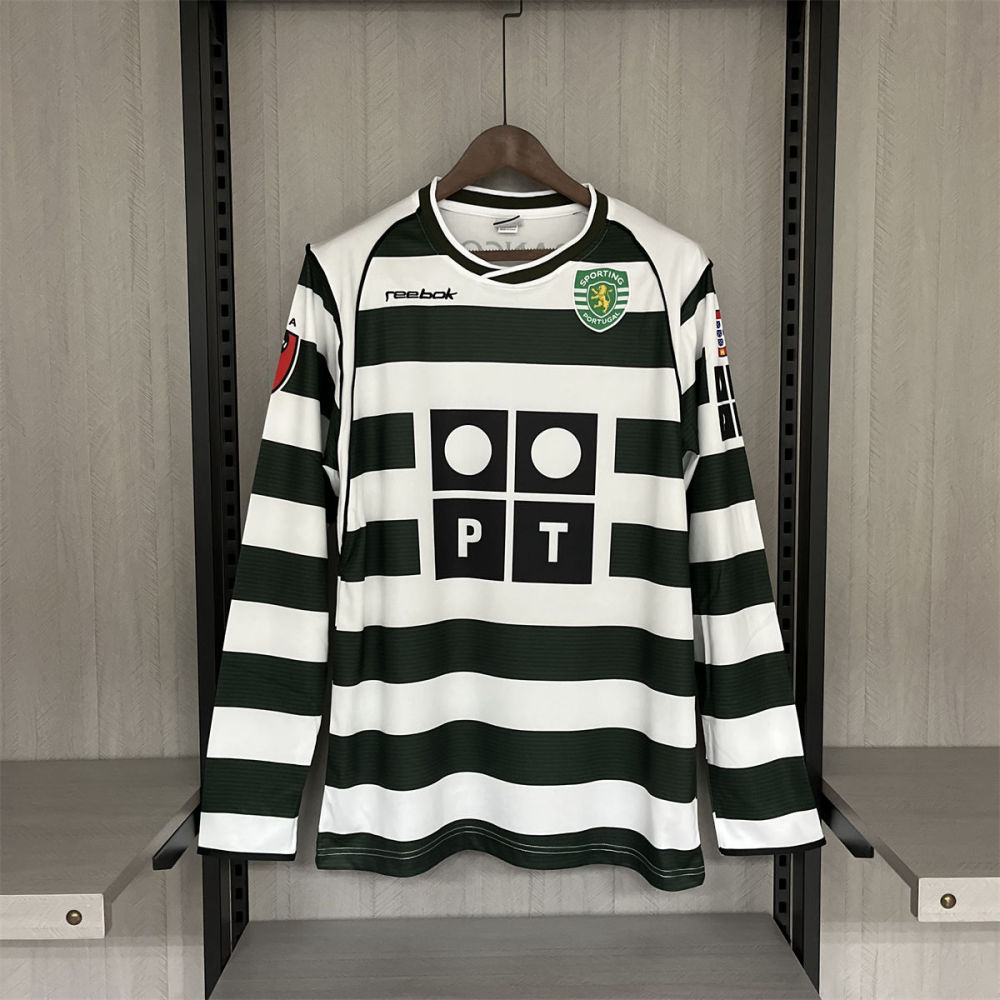 Retro Sporting Lisbon 01/03 Home Long Sleeve jersey Fan Version