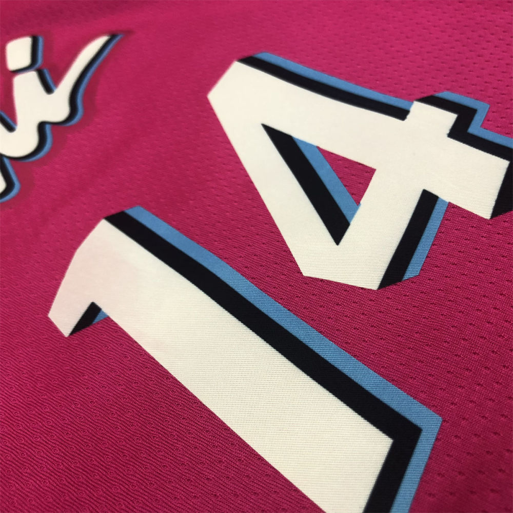 NBA Miami Hearts round neck Pink Jersey HERRO#14S-XXL