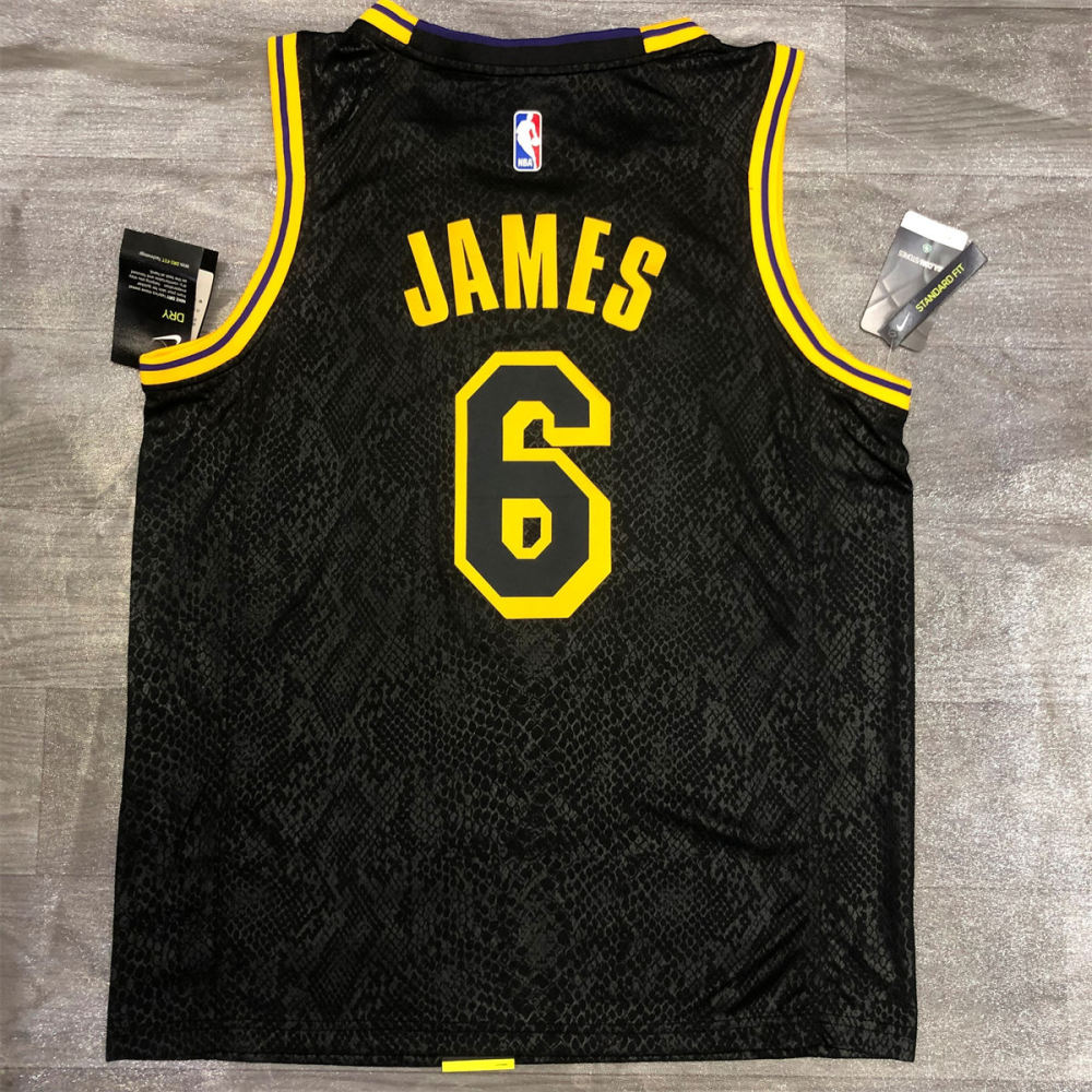 NBA Los Angeles Lakes round neck Black Jersey James#6 S-XXL