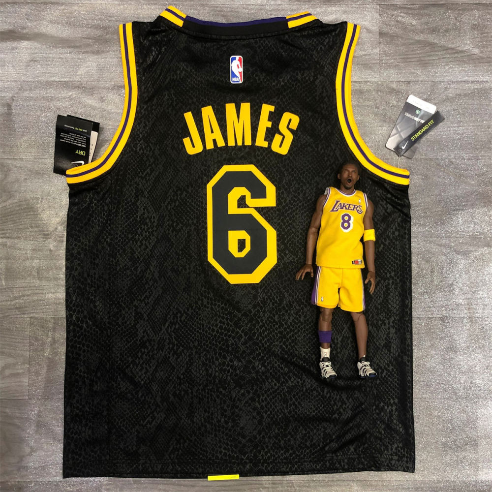 NBA Los Angeles Lakes round neck Black Jersey James#6 S-XXL
