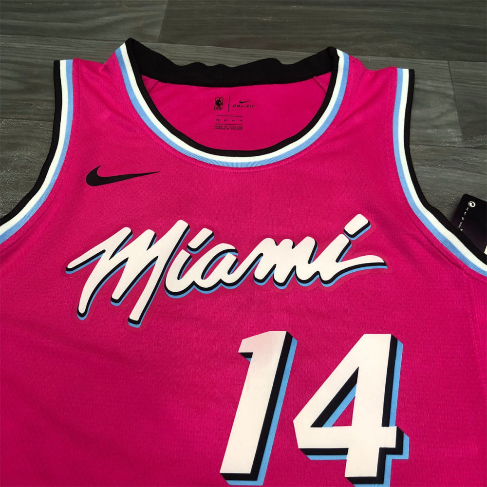 NBA Miami Hearts round neck Pink Jersey HERRO#14S-XXL