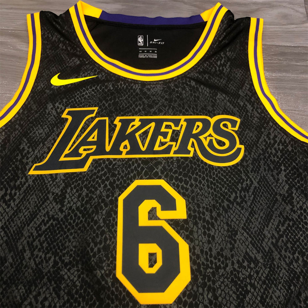 NBA Los Angeles Lakes round neck Black Jersey James#6 S-XXL