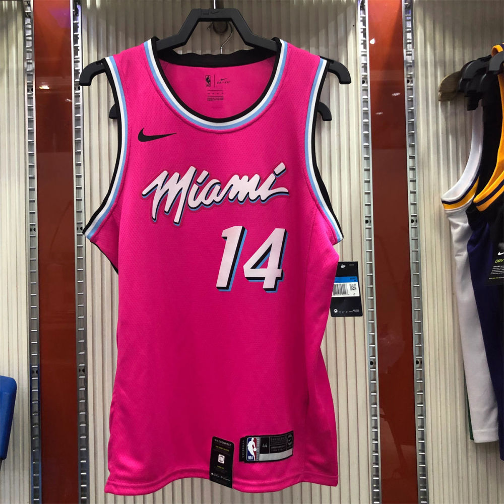 NBA Miami Hearts round neck Pink Jersey HERRO#14S-XXL