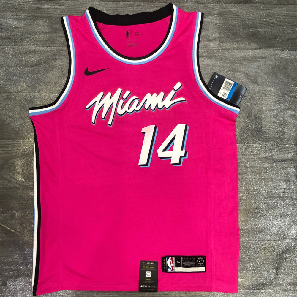 NBA Miami Hearts round neck Pink Jersey HERRO#14S-XXL