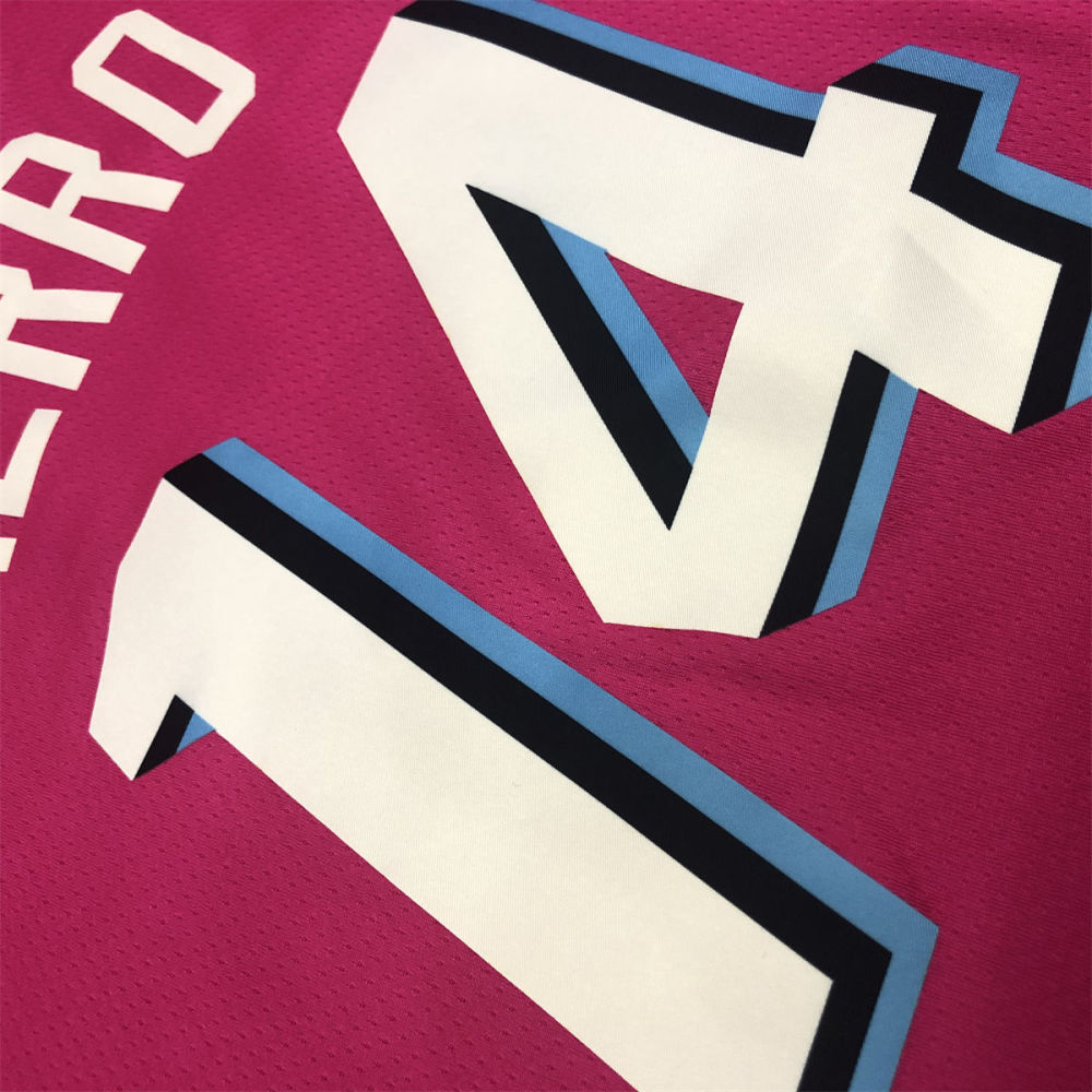 NBA Miami Hearts round neck Pink Jersey HERRO#14S-XXL