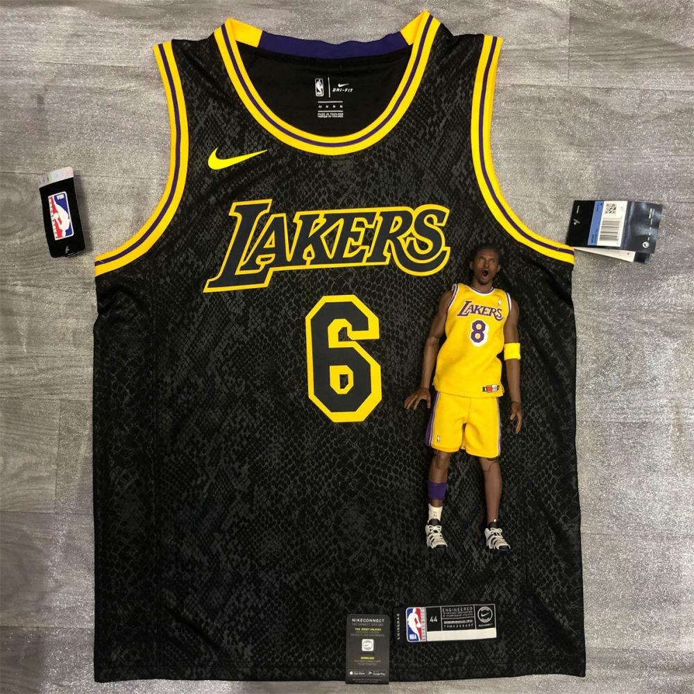 NBA Los Angeles Lakes round neck Black Jersey James#6 S-XXL