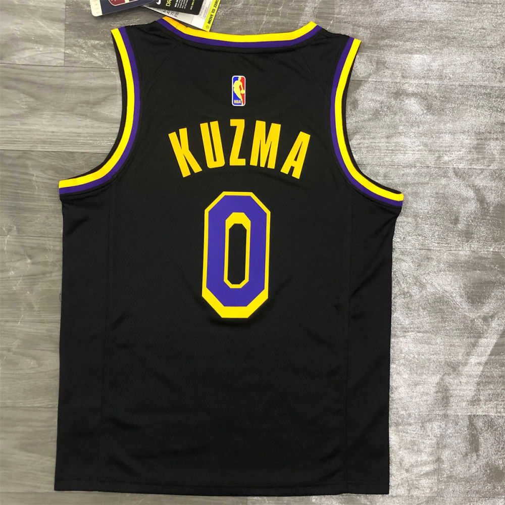 NBA Los Angeles Lakes round neck Black Jersey KUZMA#0 S-XXL