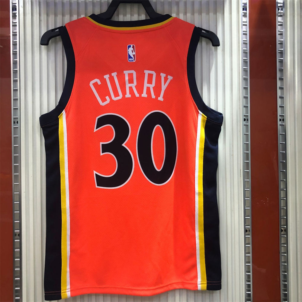 NBA Golden State Warriors V neck Orange Jersey CURRY#30 S-XXL