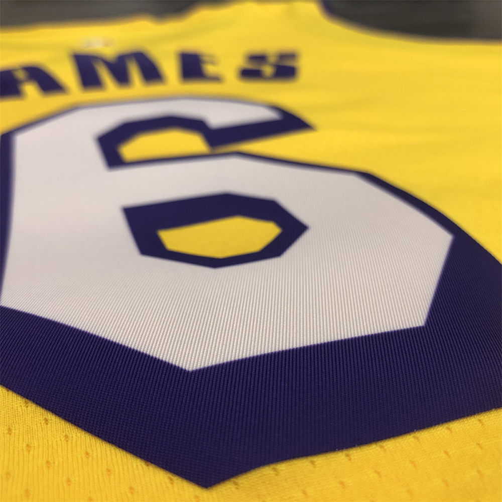 NBA Los Angeles Lakes V neck Golden Jersey JAMES#6 S-XXL