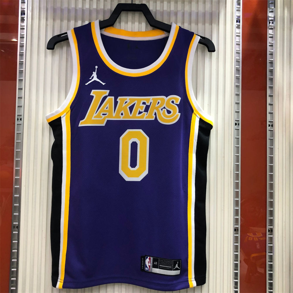 NBA Los Angeles Lakes Round neck Purple Jersey YOUNG#0 S-XXL