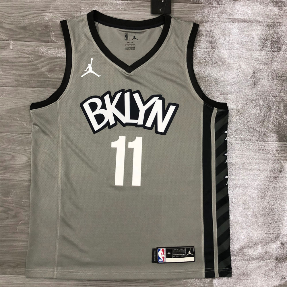 NBA Brooklyn Nets V-neck Grey Jersey Irving#11S-XXL