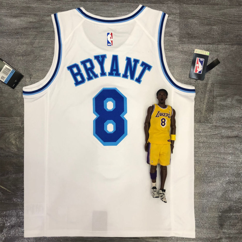 NBA Los Angeles Lakes Round neck White Jersey BRYANT#8 S-XXL