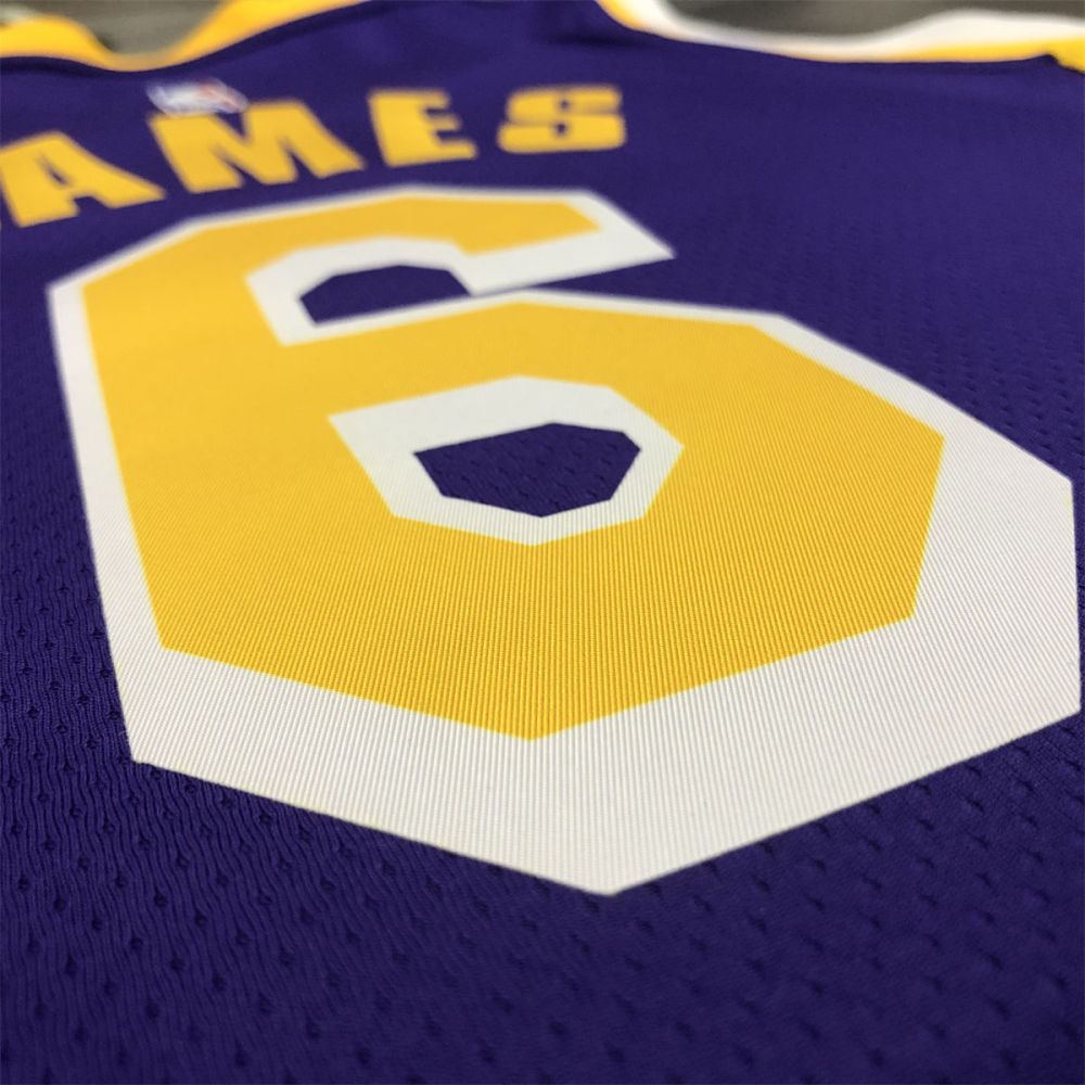 NBA Los Angeles Lakes Round neck Purple Jersey JAMES#6 S-XXL
