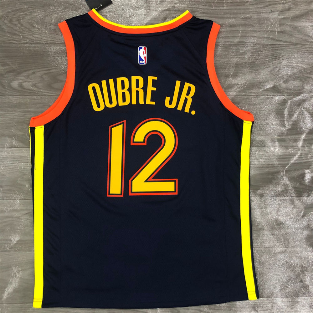 NBA Golden State Warriors V neck Black Jersey OUBRE JR.#12 S-XXL
