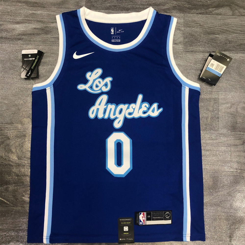 NBA Los Angeles Lakes Round neck Blue Jersey YOUNG#0 S-XXL