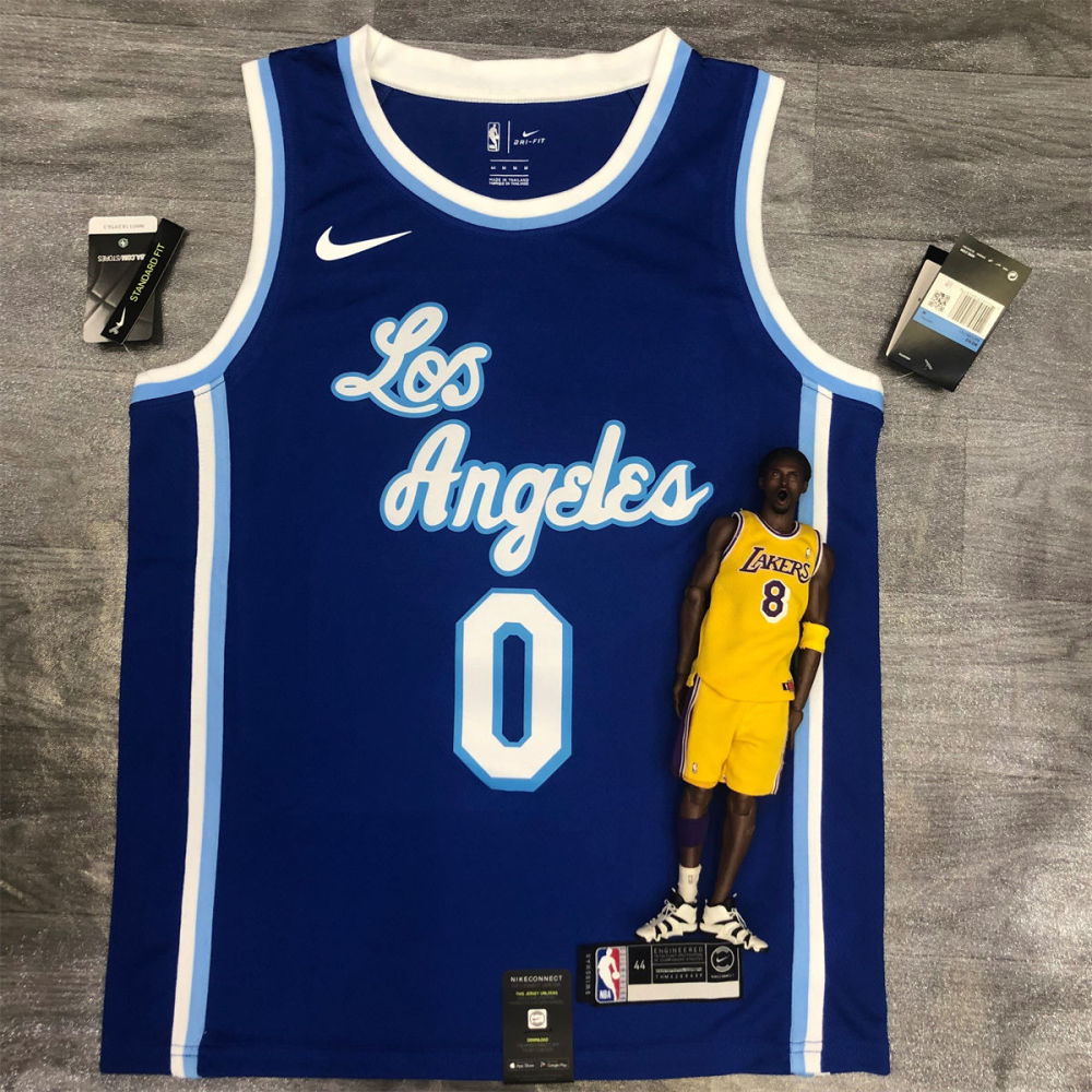 NBA Los Angeles Lakes Round neck Blue Jersey YOUNG#0 S-XXL