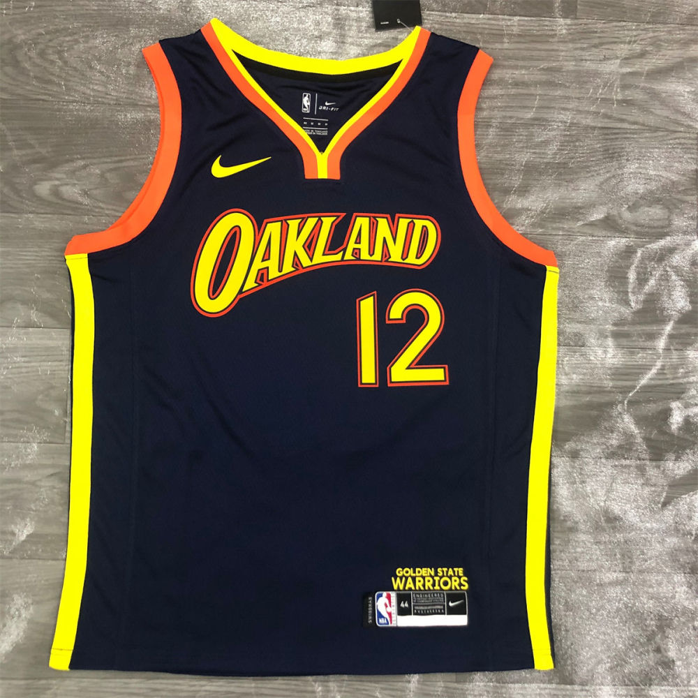 NBA Golden State Warriors V neck Black Jersey OUBRE JR.#12 S-XXL