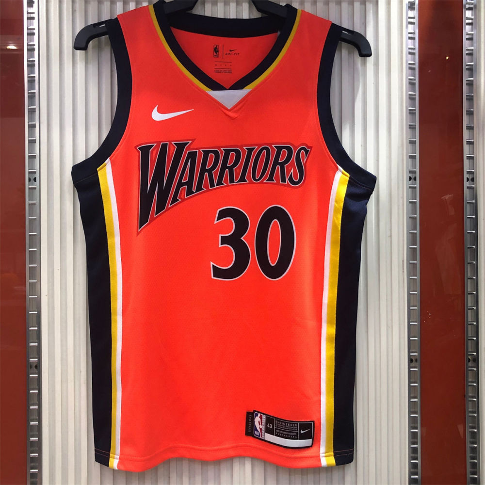NBA Golden State Warriors V neck Orange Jersey CURRY#30 S-XXL