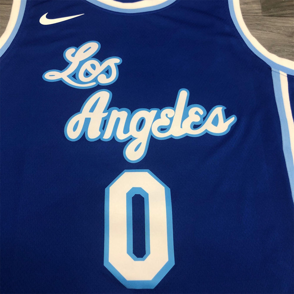 NBA Los Angeles Lakes Round neck Blue Jersey YOUNG#0 S-XXL